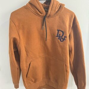 women Tan Hoodie with Logo